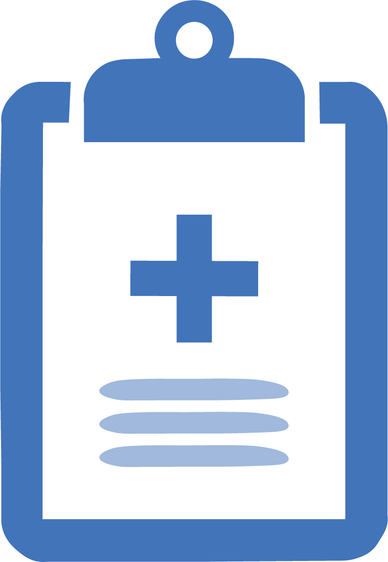 a clipboard with a medical cross sign in the middle