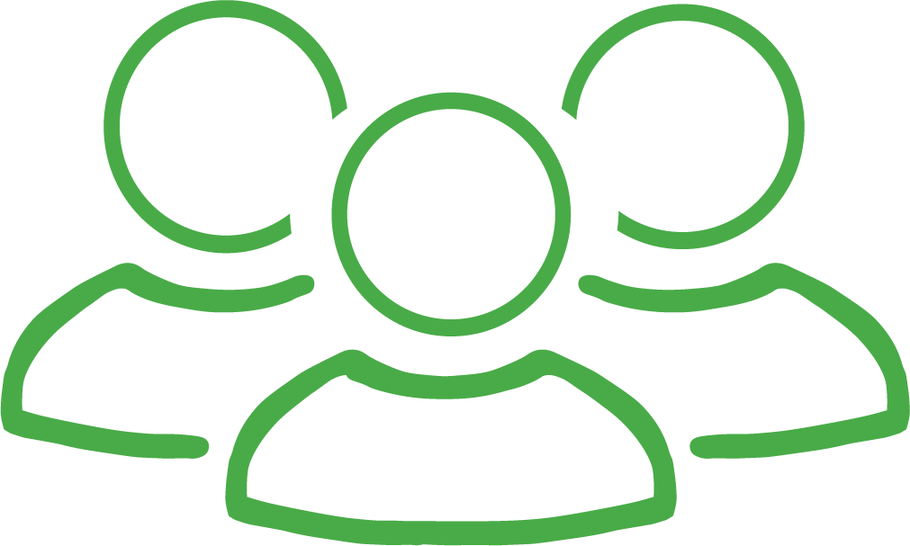 three generic individuals to indicate a group